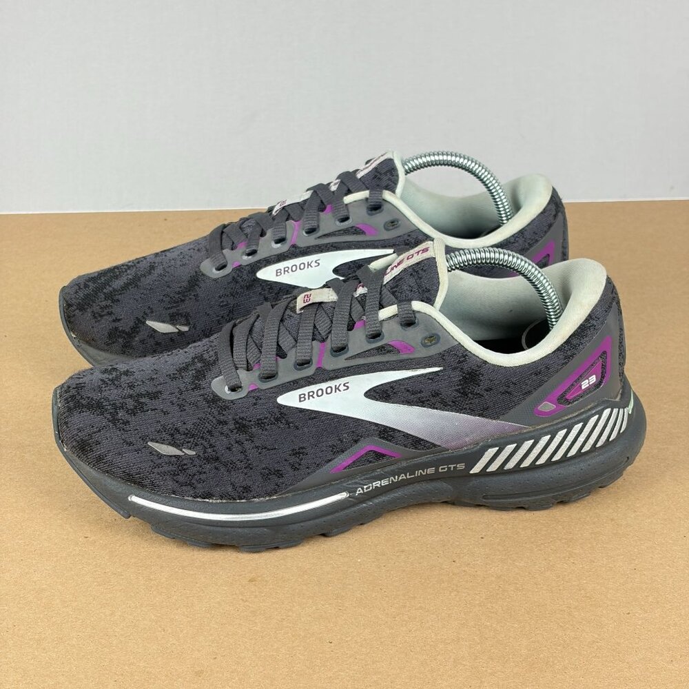 Brooks Adrenaline GTS Running Shoes - Black with Purple Accents